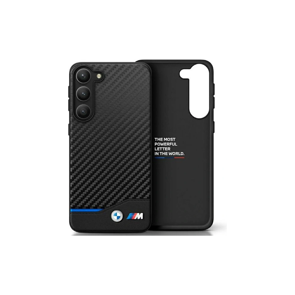 Etui BMW BMHCS23M22NBCK Samsung Galaxy S23+ Plus czarny/black Leather Carbon