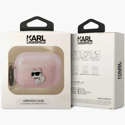 Kup Husă Karl Lagerfeld KLAP2HNCHTCP Apple AirPods Pro 2 roz/roz Ikonik Choupette - KLD1442 - {ean13} - Sklep Home Screen