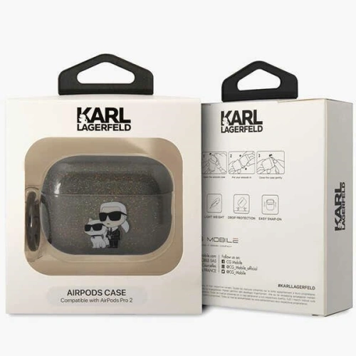 Kup Etui Karl Lagerfeld KLAP2HNKCTGK Apple AirPods Pro 2 czarny/black Gliter Karl&Choupette - KLD1445 - {ean13} - Sklep Home Screen