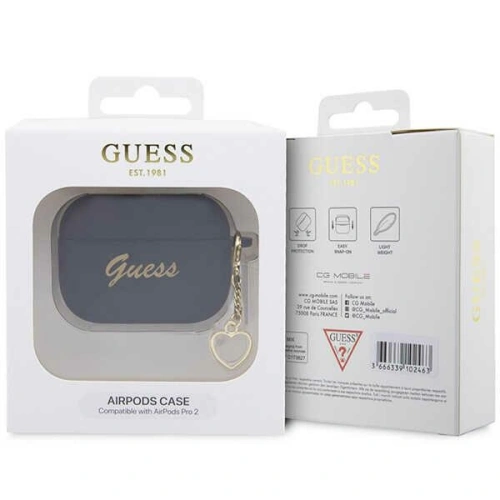 Kup Etui Guess GUAP2LSCHSK Apple AirPods Pro 2 cover czarny/black Silicone Charm Heart Collection - GUE2391 - {ean13} - Sklep Home Screen