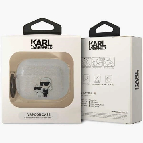 Kup Etui Karl Lagerfeld KLAP2HNKCTGT Apple AirPods Pro 2 transparent Gliter Karl&Choupette - KLD1446 - {ean13} - Sklep Home Screen
