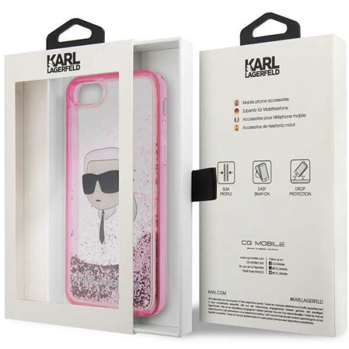Kup Etui Karl Lagerfeld KLHCI8LNKHCP Apple iPhone SE 2022/SE 2020/8/7 różowy/pink hardcase Glitter Karl Head - KLD1449 - {ean13} - Sklep Home Screen