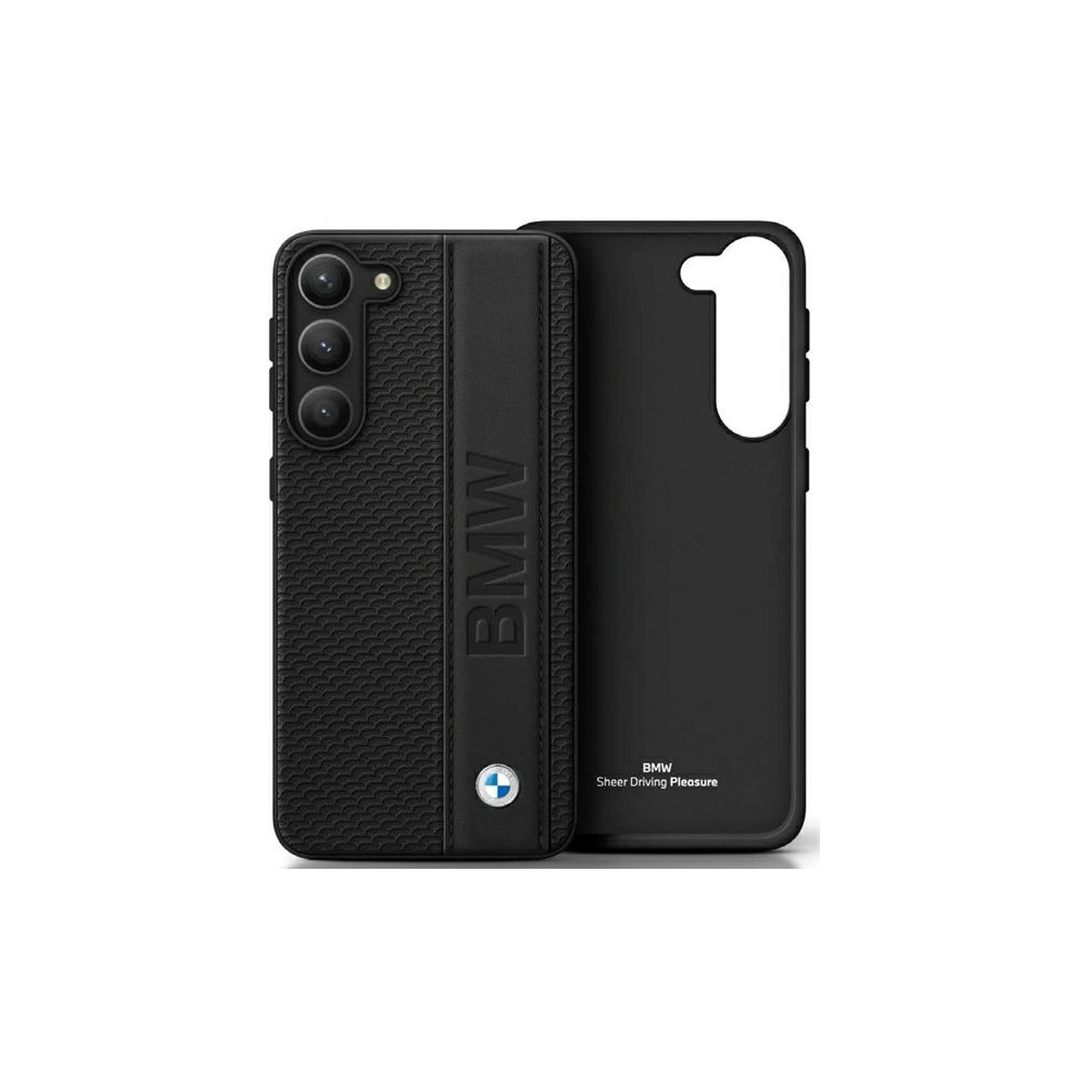 Etui BMW BMHCS23M22RDPK Samsung Galaxy S23+ Plus czarny/black hardcase Leather Textured & Stripe