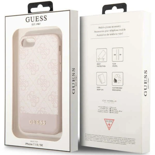 Kup Case Guess GUHCI8G4GLPI Apple iPhone SE 2022/SE 2020/8/7 rosa/pink Hartschale 4G Stripe Collection - GUE2393 - {ean13} - Sklep Home Screen