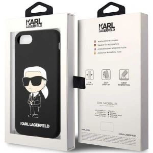 Kup Case Karl Lagerfeld KLHCI8SNIKBCK Apple iPhone SE 2022/SE 2020/8/7 Hardcase schwarz/black Silicone Ikonik - KLD1451 - {ean13} - Sklep Home Screen