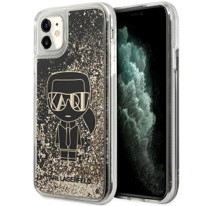 Karl Lagerfeld KLHCN61LGGKBK Apple iPhone 11/XR black hardcase Liquid Glitter Gatsby
