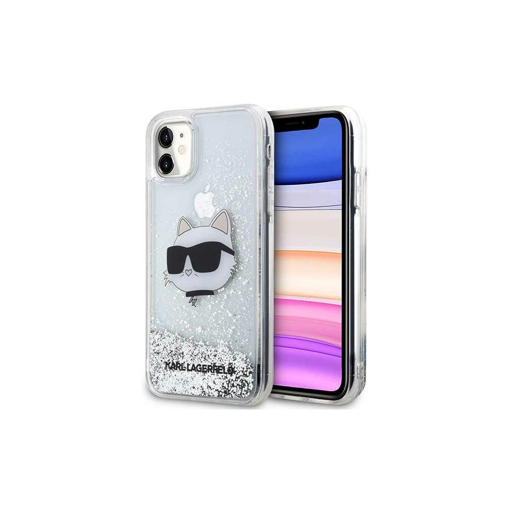 Etui Karl Lagerfeld KLHCN61LNCHCS Apple iPhone 11/XR srebrny/silver hardcase Glitter Choupette Head