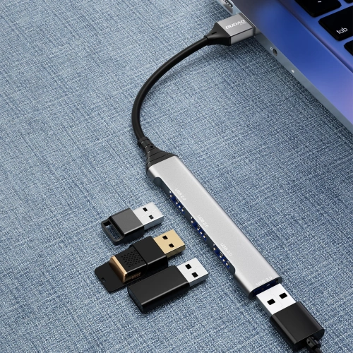Kup Dudao HUB 4in1 USB-A/4x USB-A(3 x USB 2.0/USB 3.0) 6,3cm černý (A16B) - DDA252 - {ean13} - Sklep Home Screen