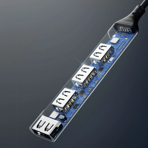 Kup Dudao HUB 4in1 USB-A/4x USB-A(3 x USB 2.0/USB 3.0) 6,3cm černý (A16B) - DDA252 - {ean13} - Sklep Home Screen