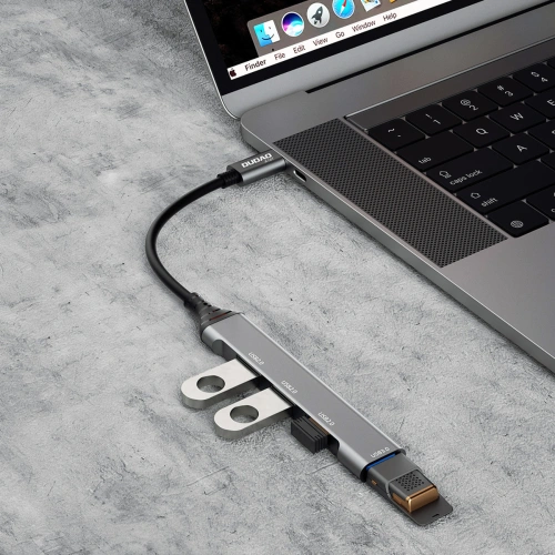 Kup Dudao HUB 4in1 USB-C/4x USB-A(3 x USB 2.0/USB 3.0) 6,3cm negru (A16T) - DDA253 - {ean13} - Sklep Home Screen