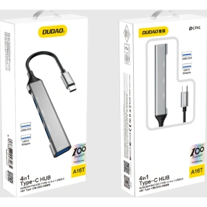 Kup Dudao HUB 4in1 USB-C/4x USB-A(3 x USB 2.0/USB 3.0) 6,3cm negru (A16T) - DDA253 - {ean13} - Sklep Home Screen