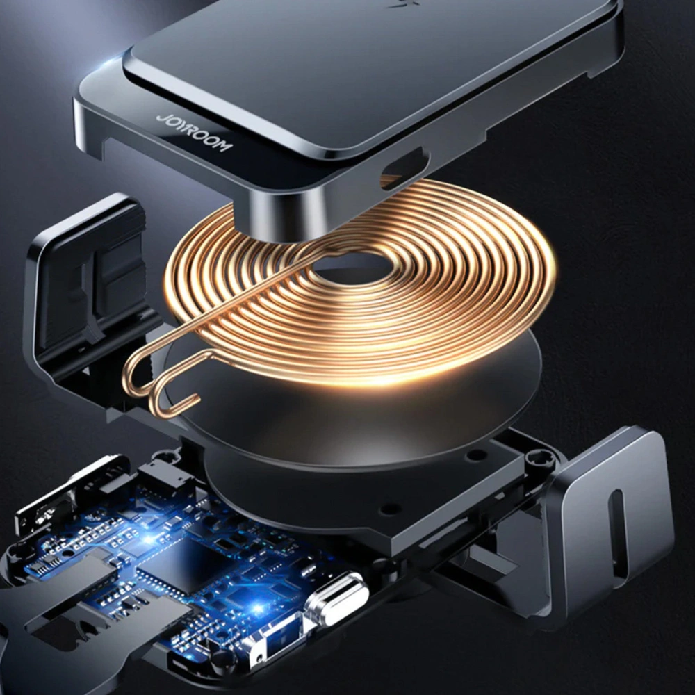 Uchwyt samochodowy z ładowarką bezprzewodową Joyroom czarny (JR-ZS219)