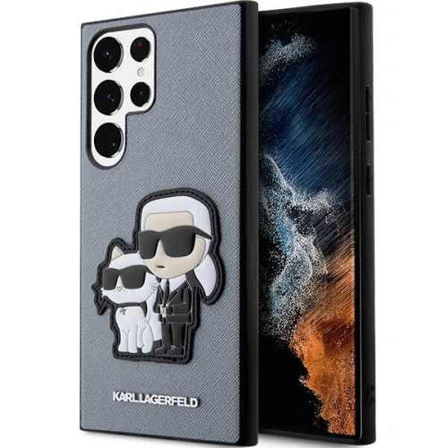 Kup Case Karl Lagerfeld KLHCS23LSANKCPG Samsung Galaxy S23 Ultra Hardcase grau/grey Saffiano Karl & Choupette - KLD1464 - {ean13} - Sklep Home Screen