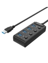 USB-Hub 3.0. Orico mit Schaltern, 5x USB (schwarz)