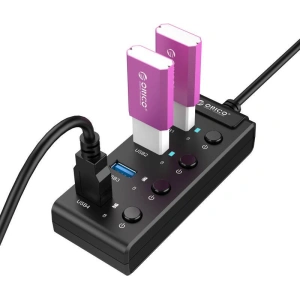 Kup USB hub 3.0. Orico kapcsolókkal, 5x USB (fekete) - ORC16 - {ean13} - Sklep Home Screen
