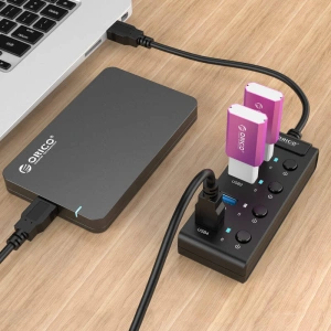 Buy Orico Hub USB 3.0 with power buttons, 5x USB (black) - ORC16 - {ean13} - Home Screen Store Europe