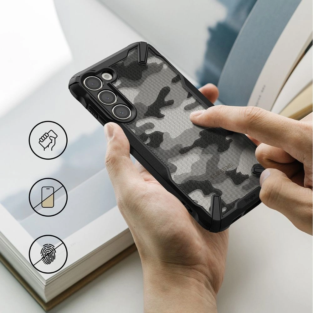 Etui Ringke Fusion-X Design Samsung Galaxy S23 Camo (Moro) Black