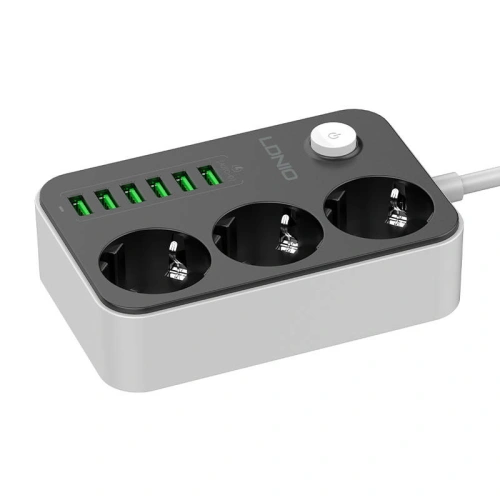 Kup Napájecí lišta se 3 AC zásuvkami, 6x USB, LDNIO SE3631, 1.6m (černá) - LDN6 - {ean13} - Sklep Home Screen