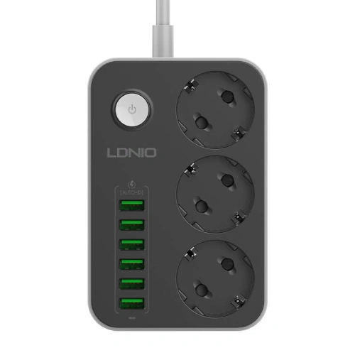 Kup Napájecí lišta se 3 AC zásuvkami, 6x USB, LDNIO SE3631, 1.6m (černá) - LDN6 - {ean13} - Sklep Home Screen