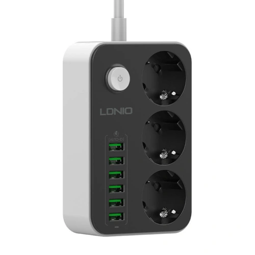 Kup Napájecí lišta se 3 AC zásuvkami, 6x USB, LDNIO SE3631, 1.6m (černá) - LDN6 - {ean13} - Sklep Home Screen