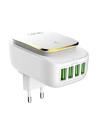 Síťová nabíječka s funkcí noční lampičky LDNIO A4405, 3x USB, 22W (bílá)