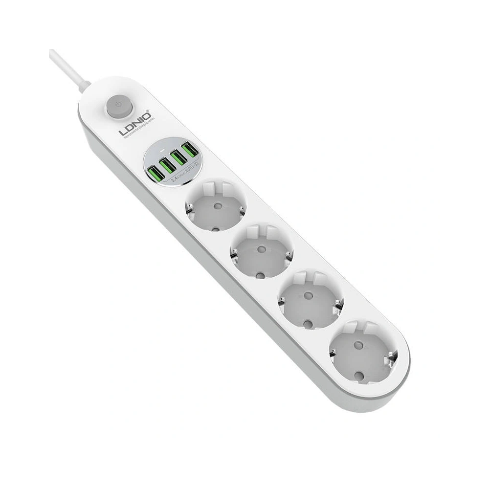 Listwa zasilająca z 4 gniazdami AC, 4x USB, LDNIO SE4432, 2m (biała)