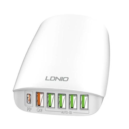 Kup Încărcător de rețea LDNIO A6573C, 5x USB, 65W, 1.5m (alb) - LDN10 - {ean13} - Sklep Home Screen
