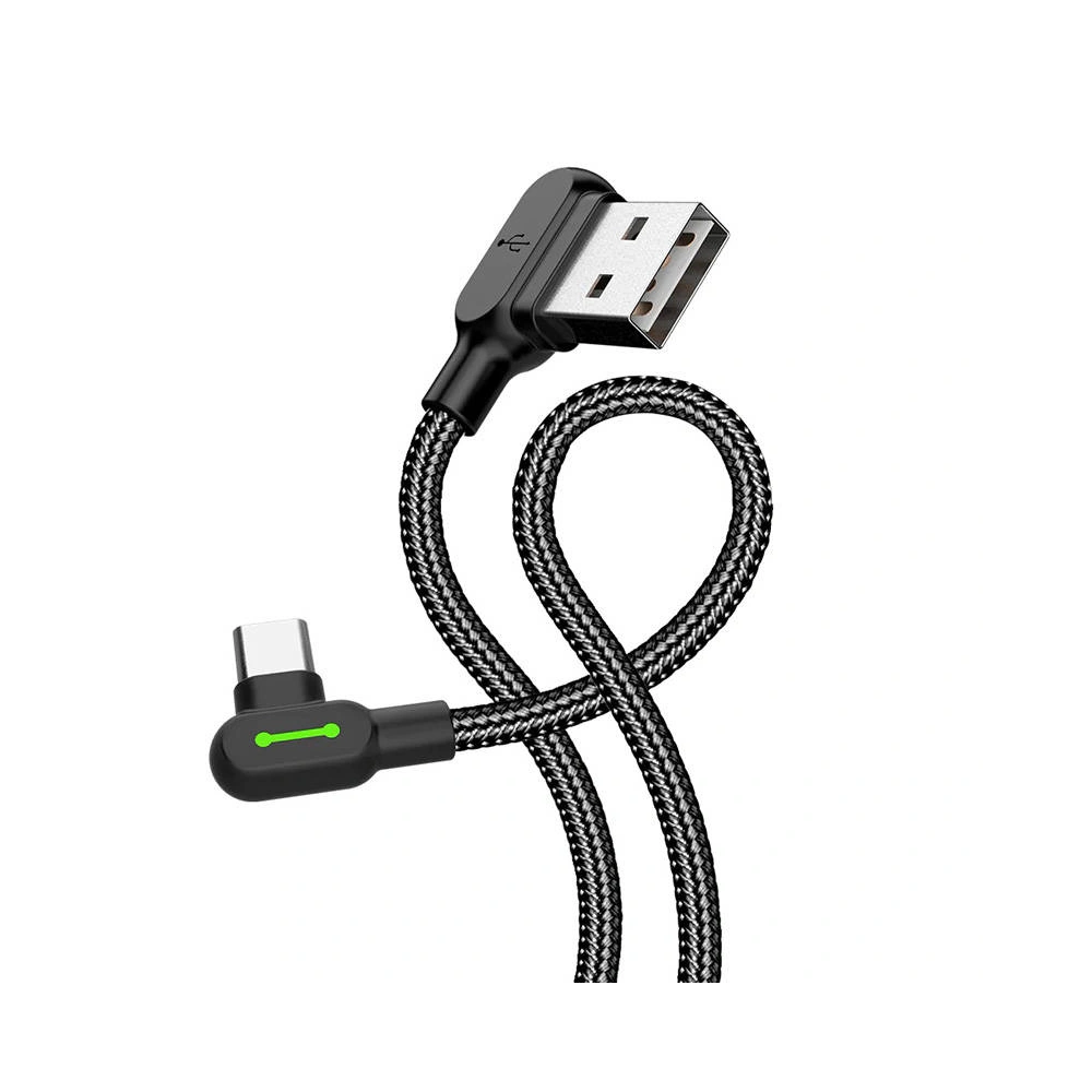 Kabel kątowy Mcdodo CA-5280 USB-A/USB-C LED, 3m (czarny)