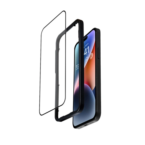 Kup Gehärtetes Glas Crong Anti-Bakteriell 3D Rüstungsglas Apple iPhone 14 Pro + Installationsrahmen - CRG585 - {ean13} - Sklep Home Screen