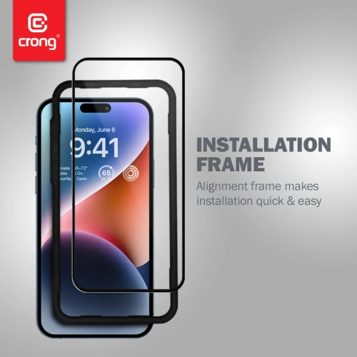 Kup Gehärtetes Glas Crong Anti-Bakteriell 3D Rüstungsglas Apple iPhone 14 Pro + Installationsrahmen - CRG585 - {ean13} - Sklep Home Screen