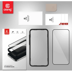 Sticlă temperată Crong Anti-Bacterial 3D Armour Glass Apple iPhone 14 Pro Max + cadru de instalare