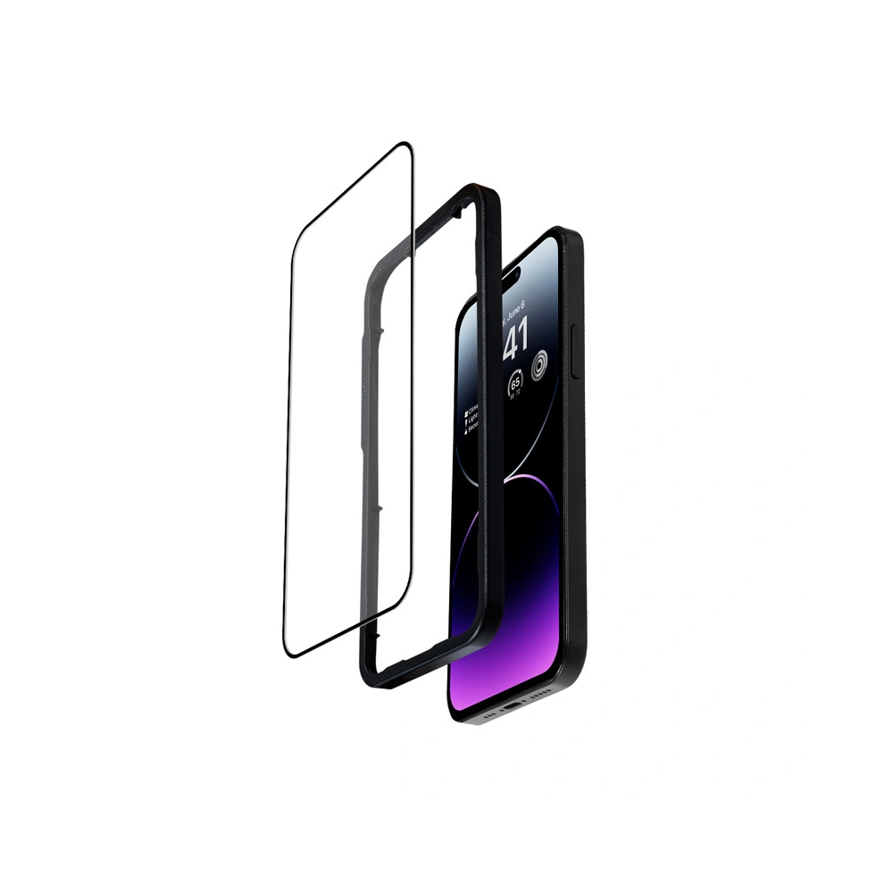 Szkło hartowane Crong Anti-Bacterial 3D Armour Glass Apple iPhone 14 Pro Max + ramka instalacyjna