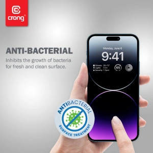 Kup Gehärtetes Glas Crong Anti-Bakteriell 3D Rüstungs-Glas Apple iPhone 14 Pro Max + Installationsrahmen - CRG586 - {ean13} - Sklep Home Screen