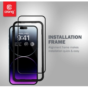 Kup Szkło hartowane Crong Anti-Bacterial 3D Armour Glass Apple iPhone 14 Pro Max + ramka instalacyjna - CRG586 - {ean13} - Sklep Home Screen