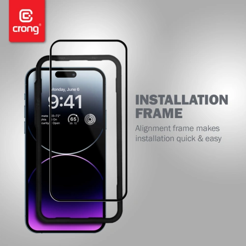 Kup Gehärtetes Glas Crong Anti-Bakteriell 3D Rüstungs-Glas Apple iPhone 14 Pro Max + Installationsrahmen - CRG586 - {ean13} - Sklep Home Screen