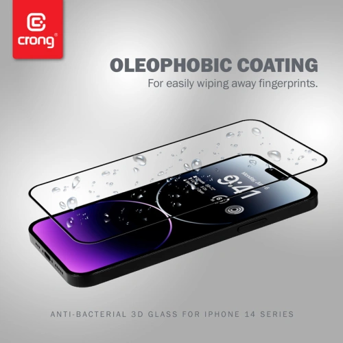 Kup Gehärtetes Glas Crong Anti-Bakteriell 3D Rüstungs-Glas Apple iPhone 14 Pro Max + Installationsrahmen - CRG586 - {ean13} - Sklep Home Screen