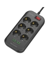 Listwa zasilająca z 6 gniazdami AC, 4x USB, LDNIO SE6403, 2m (czarna)