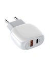 Síťová nabíječka LDNIO A2313C, USB + USB-C, PD + QC 3.0, 20W (bílá)