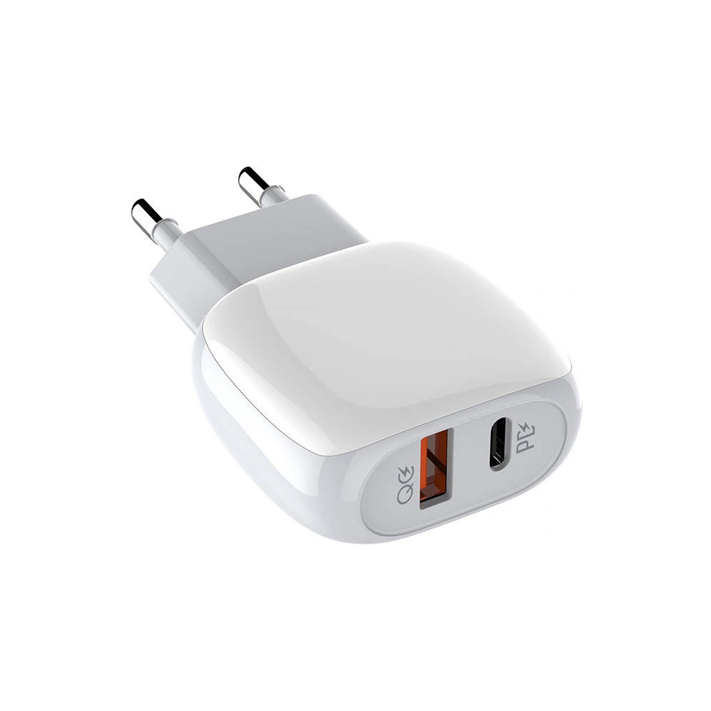 Ładowarka sieciowa LDNIO A2313C, USB + USB-C, PD + QC 3.0, 20W (biała)