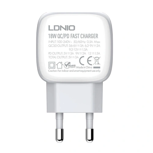 Kup Síťová nabíječka LDNIO A2313C, USB + USB-C, PD + QC 3.0, 20W (bílá) - LDN15 - {ean13} - Sklep Home Screen