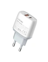Încărcător de rețea LDNIO A2424C, USB + USB-C, PD + QC 3.0, 20W (alb)