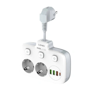 Kup Napájecí lišta se 2 AC zásuvkami, 3x USB, USB-C, LDNIO SE2435, 2500W (bílá) - LDN20 - {ean13} - Sklep Home Screen