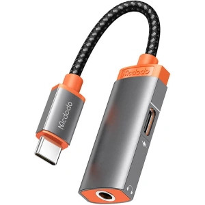 Adapter Mcdodo CA-0500 USB-C/mini jack 3.5m + USB-C, PD 60W (czarny)