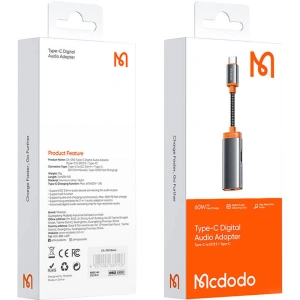 Adapter Mcdodo CA-0500 USB-C/mini jack 3.5m + USB-C, PD 60W (czarny)