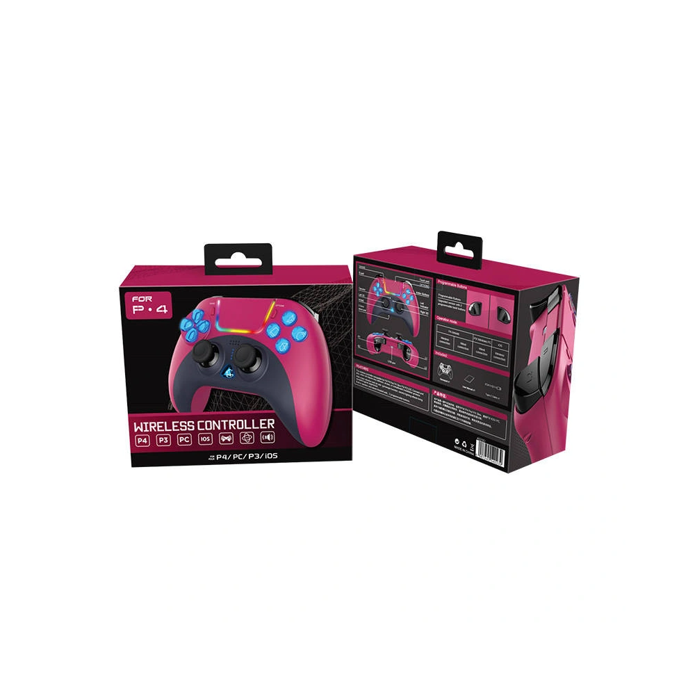 Kontroler bezprzewodowy iPega GamePad PG-P4023D touchpad PS4 (Różowy)