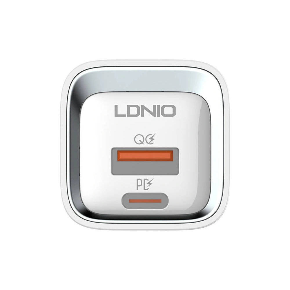 Ładowarka sieciowa LDNIO A2318C, USB + USB-C, PD + QC 3.0, 20W (biała)