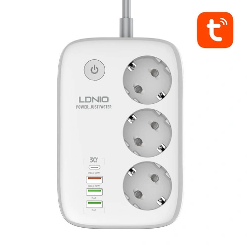 Kup Inteligentna listwa zasilająca Wi-Fi LDNIO SEW3452, Tuya (biała) - LDN23 - {ean13} - Sklep Home Screen