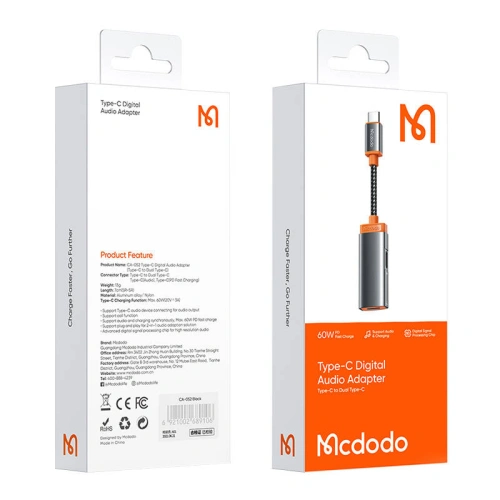 Kup Adaptér Mcdodo CA-0520 USB-C/2x USB-C, PD 60W (černý) - MDD32 - {ean13} - Sklep Home Screen