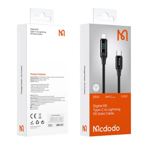 Kup Kábel Mcdodo CA-1030 USB-C/Lightning, 36W, 1.2m (fekete) - MDD37 - {ean13} - Sklep Home Screen