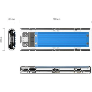 Buy Orico External Hard Drive Enclosure SDD M.2 NVME, USB-C 3.1 Gen.2, 10Gbps (blue) - ORC44 - {ean13} - Home Screen Store Europe